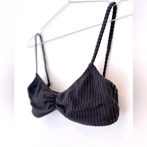 tj swim black ribbed bikini - ruched kora terry - S - like new - Picture 3 of 5